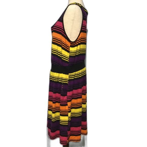 Torrid Colorful Striped Elastic Waist Midi Dress - Picture 3 of 10